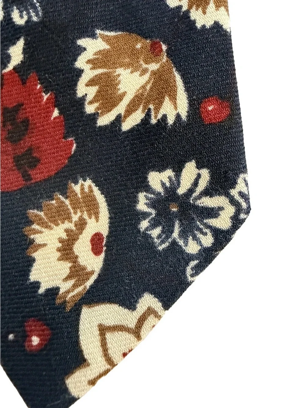 Vtg 80s 90s Polo Ralph Lauren Wool Tie Boho Floral Made in USA Challis Rare 3.75